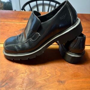Y2K Dr. Marten's Chunky Square Toe Loafers Slip On Men's Black 90s Size 9 Grunge